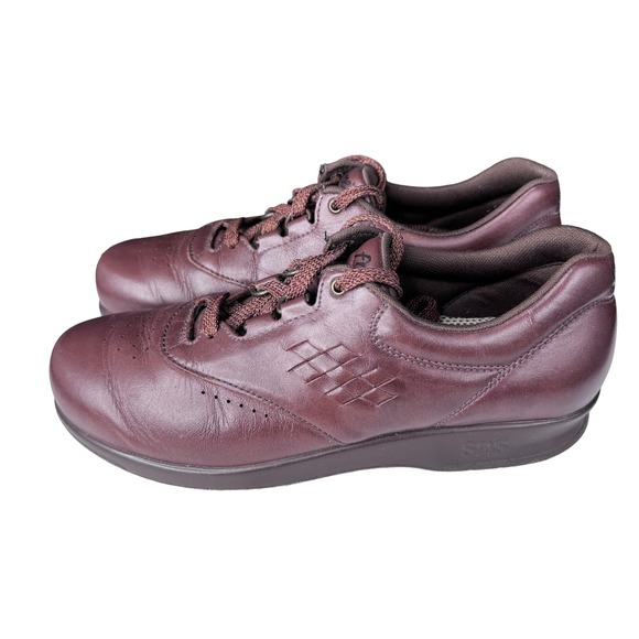 SAS High Street-Y Sneaker Lace Up Perforated Leather Low‎ Top Brown Size 7 - Picture 8 of 11